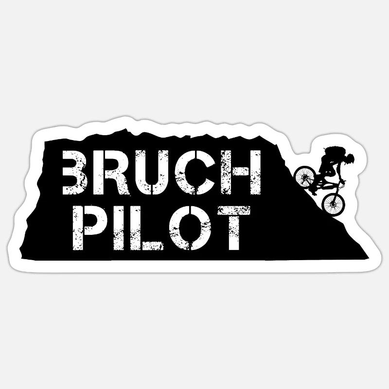Bruchpilot! - Sticker size S (10 x 10 cm) - white matte