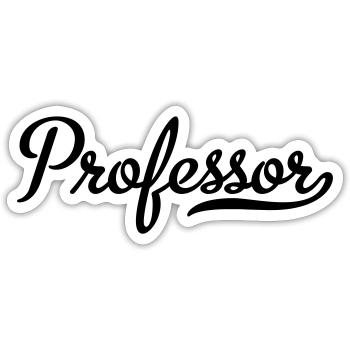 Professeur - Sticker taille S (10 x 10 cm) - blanc mat - Devant