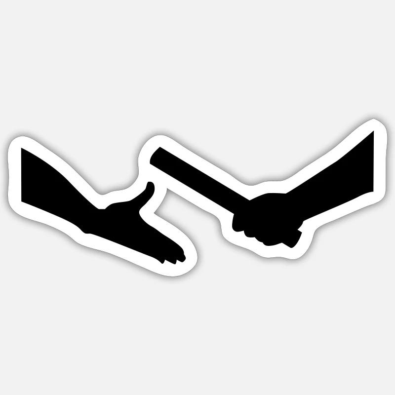 Relay race - Sticker size S (10 x 10 cm) - white matte