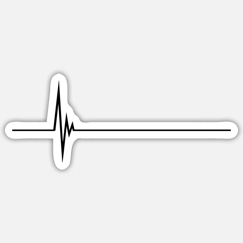 Pulse Heartbeat - Sticker size S (10 x 10 cm) - white matte
