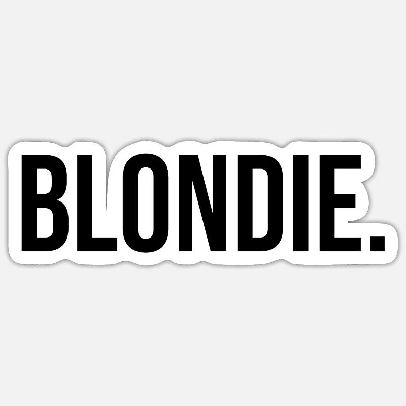 Blondie - blonde - noire - Sticker taille S (10 x 10 cm) - blanc mat