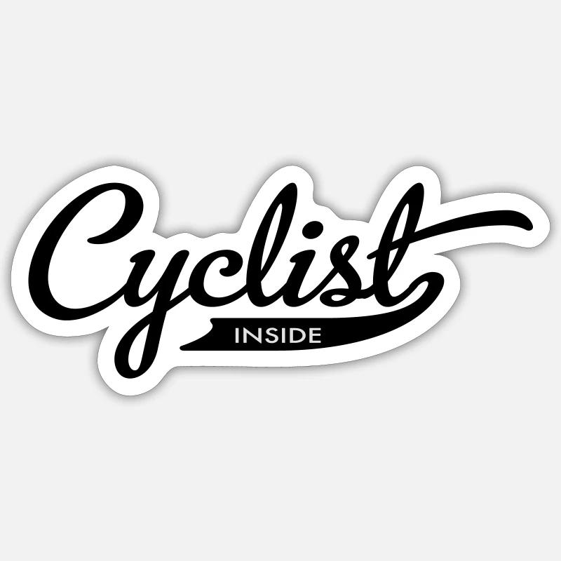 cyclisme - Sticker taille S (10 x 10 cm) - blanc mat