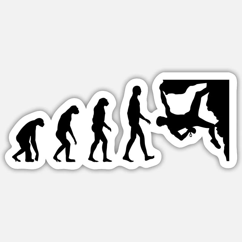Evolution Climbing - Sticker Größe S (10 x 10 cm) - Mattweiß