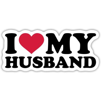 I love my husband - Sticker Größe S (10 x 10 cm) - Mattweiß - Vorne