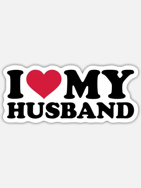 I love my husband - Sticker Größe S (10 x 10 cm) - Mattweiß