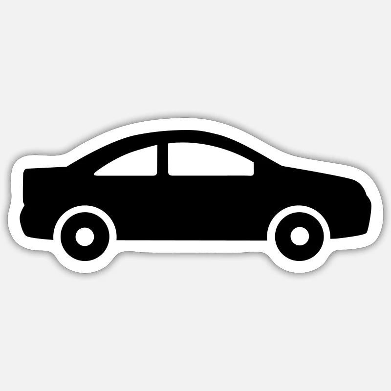 Voiture - Sticker taille S (10 x 10 cm) - blanc mat