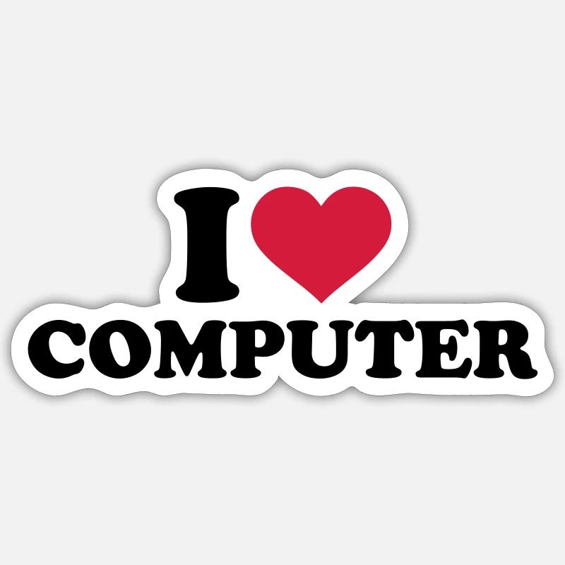 Computer - Sticker Größe S (10 x 10 cm) - Mattweiß