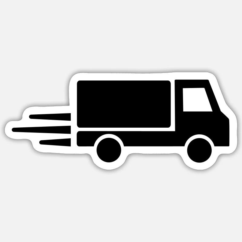 LKW - Sticker Größe S (10 x 10 cm) - Mattweiß