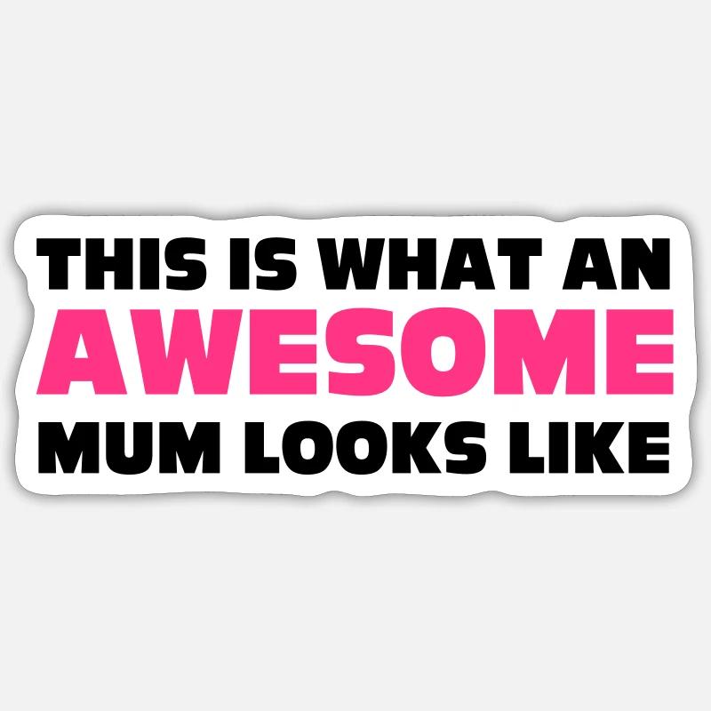 Mum - Sticker taille S (10 x 10 cm) - blanc mat