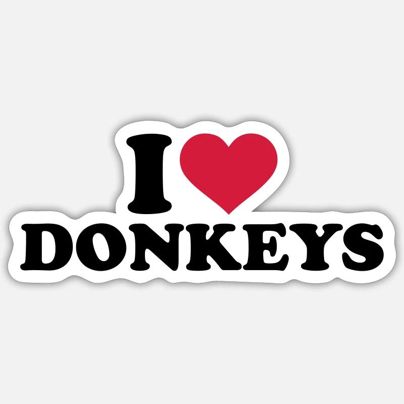 Esel - Sticker Größe S (10 x 10 cm) - Mattweiß