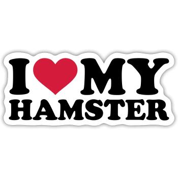 Hamster - Sticker Größe S (10 x 10 cm) - Mattweiß - Vorne