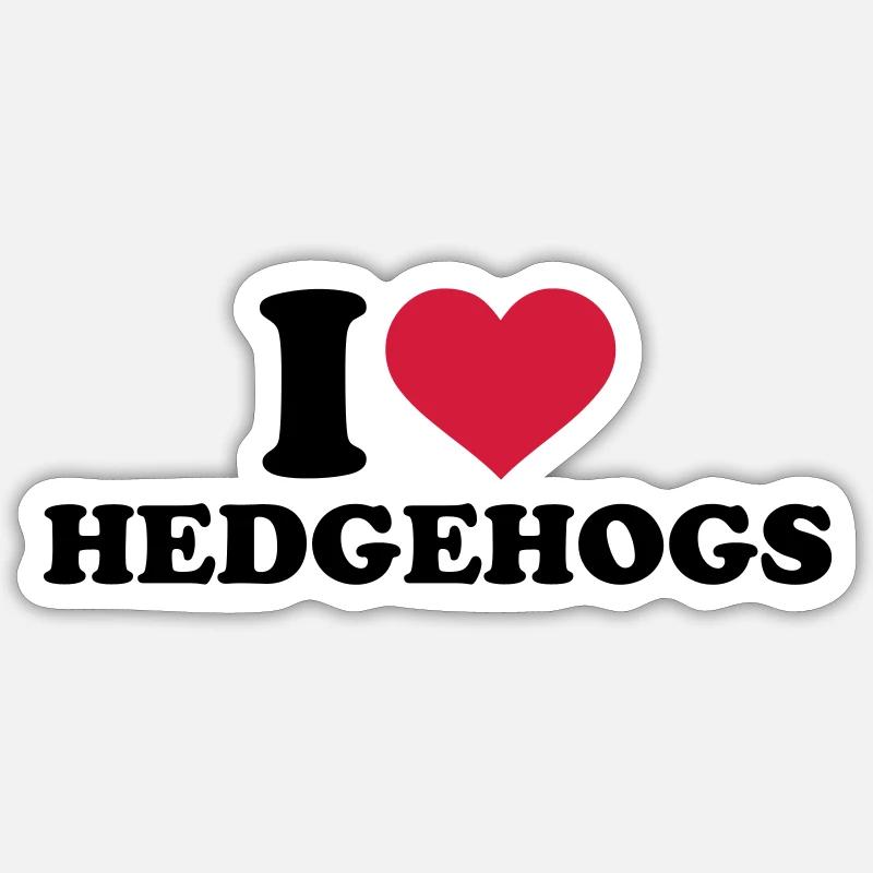 I love hedgehogs - Sticker size S (10 x 10 cm) - white matte