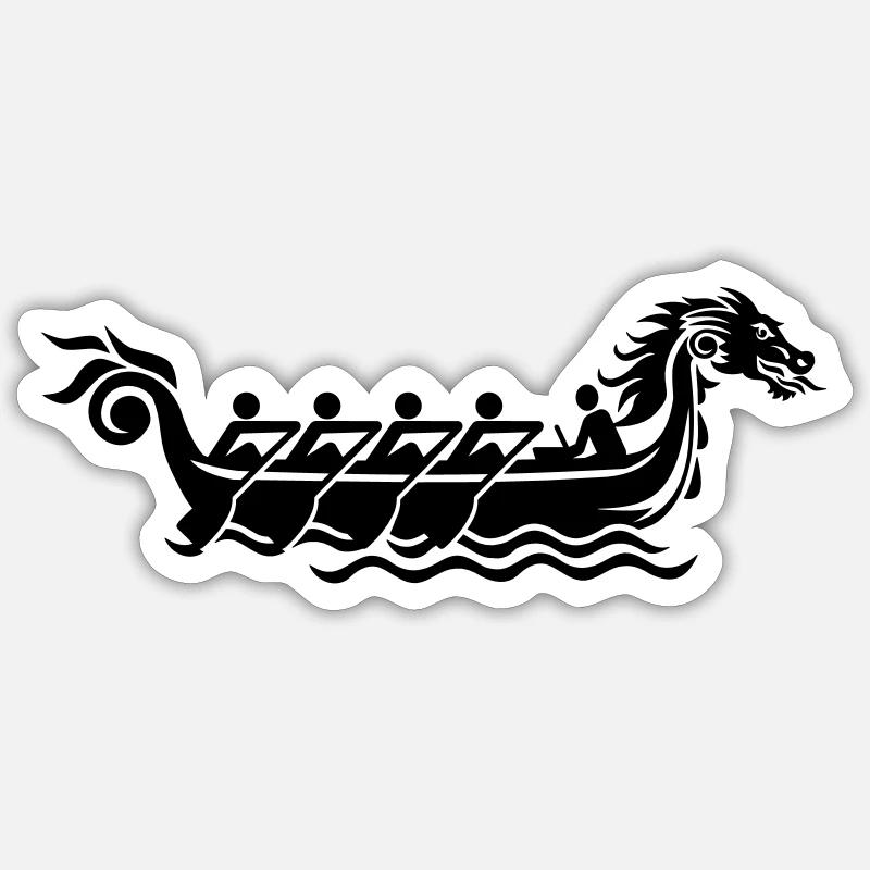 Dragon boat - Sticker size S (10 x 10 cm) - white matte