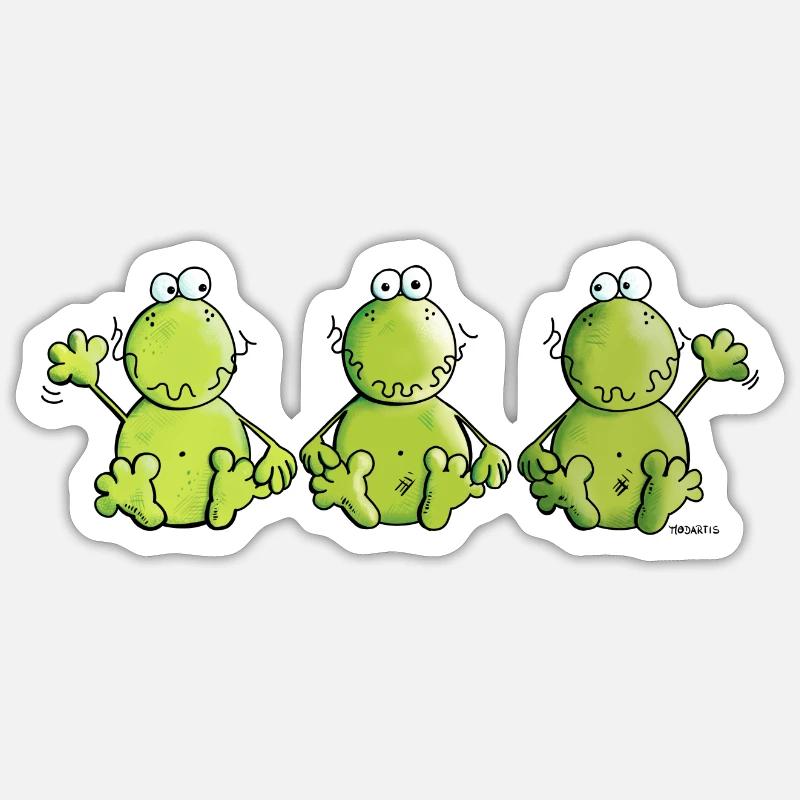 Three Frogs - Sticker size S (10 x 10 cm) - white matte