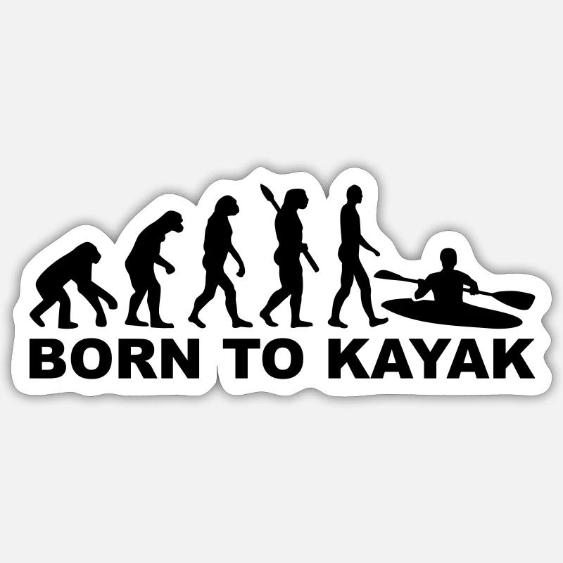 Evolution Kayak - Sticker size S (10 x 10 cm) - white matte