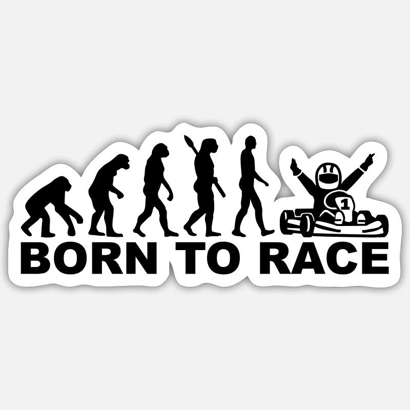 Evolution Born to race - Sticker taille S (10 x 10 cm) - blanc mat