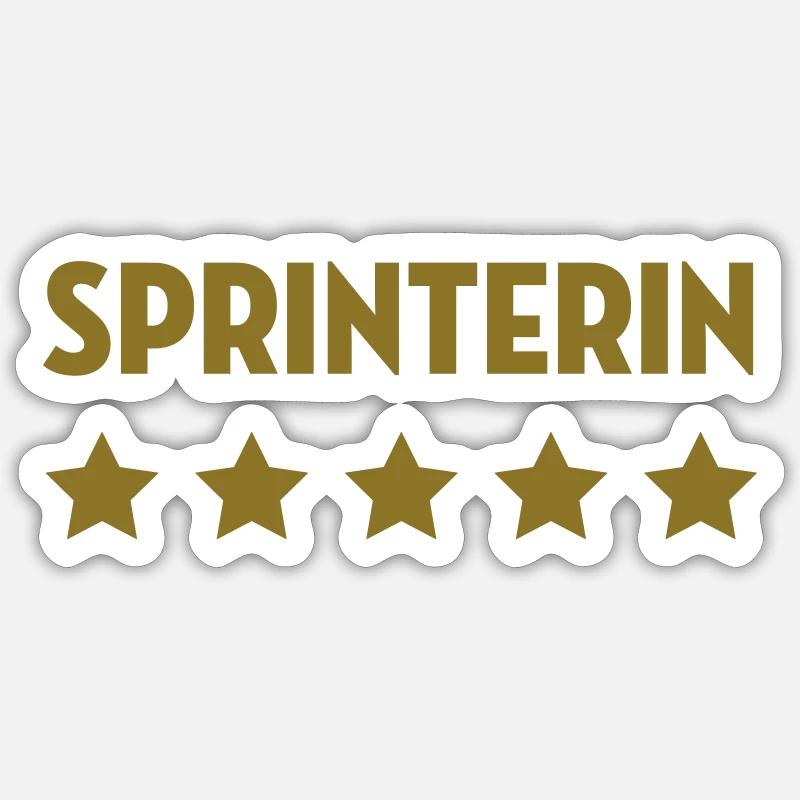 Leichtathletik / Sprint / Sprinter / Sprinterin - Sticker Größe S (10 x 10 cm) - Mattweiß