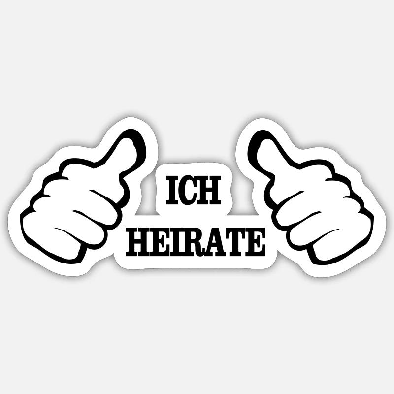 ich_heirate - Sticker Größe S (10 x 10 cm) - Mattweiß