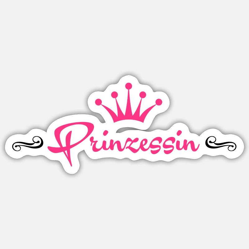 Prinzessin mit Krone - Sticker Größe S (10 x 10 cm) - Mattweiß