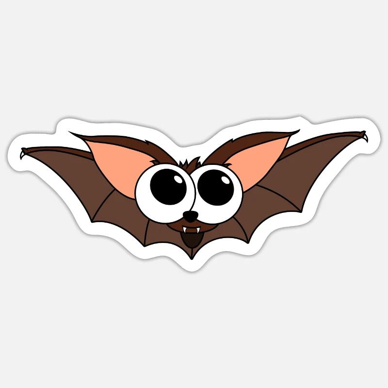 Fledermaus - Sticker Größe S (10 x 10 cm) - Mattweiß