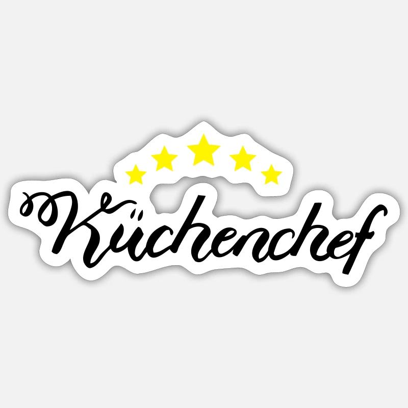 Küchenchef - Sticker Größe S (10 x 10 cm) - Mattweiß