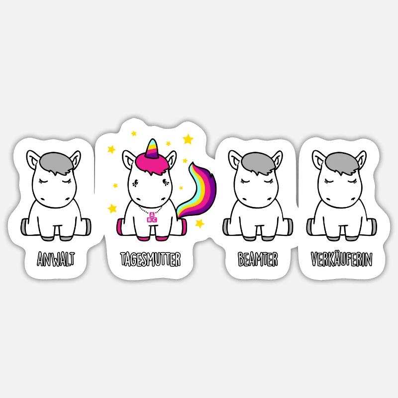 Tagesmutter - Einhorn der Berufswelt Sticker Größe S (10 x 10 cm)