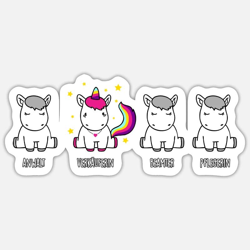 Verkäuferin - das Einhorn der Berufswelt - Sticker Größe S (10 x 10 cm) - Mattweiß