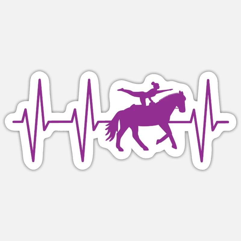 Volti Herzschlag - Voltigierer Geschenk - Sticker Größe S (10 x 10 cm) - Mattweiß