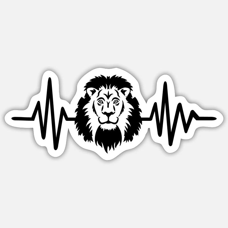 Lion - Sticker taille S (10 x 10 cm) - blanc mat