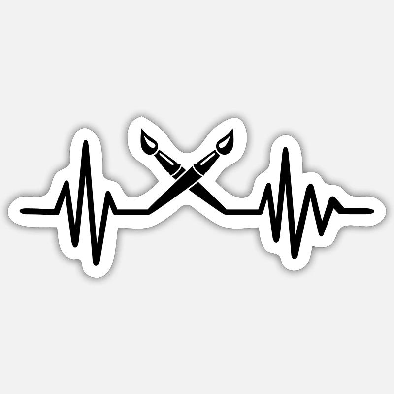 Peintre - Sticker taille S (10 x 10 cm) - blanc mat