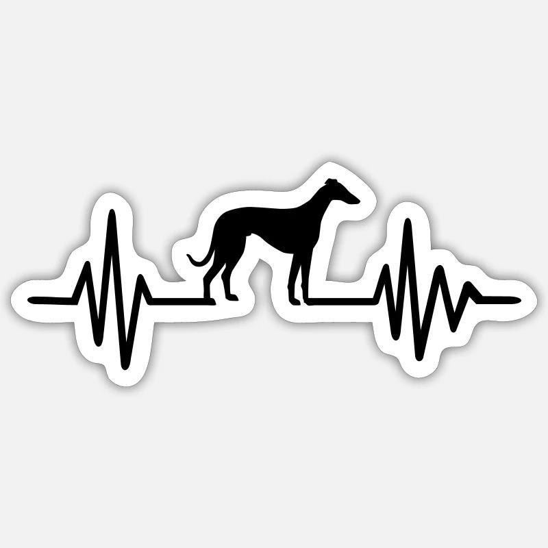 Whippet - Sticker taille S (10 x 10 cm) - blanc mat