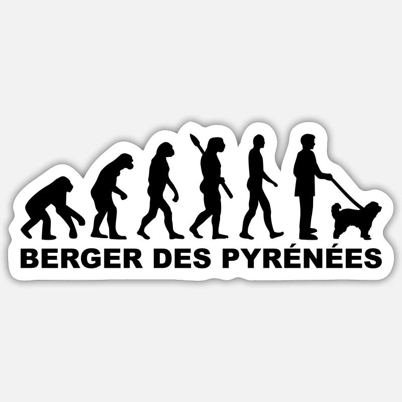 Berger des Pyrénées - Sticker taille S (10 x 10 cm) - blanc mat