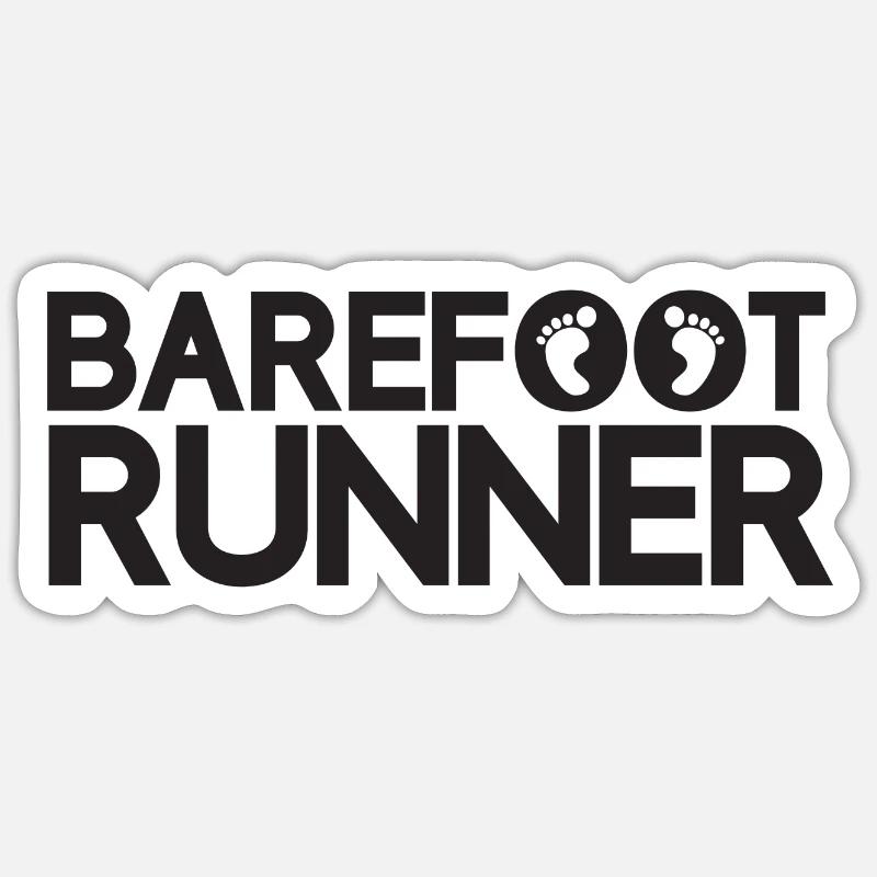 Barefoot Runner - Sticker size S (10 x 10 cm) - white matte