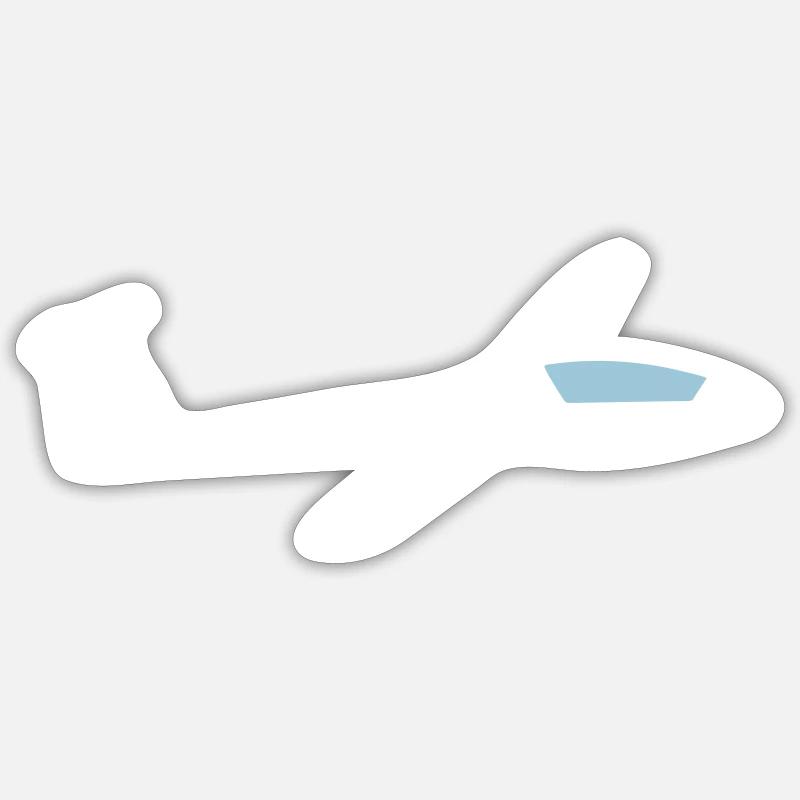 Pilote de planeur de planeur LS3A - Sticker taille S (10 x 10 cm) - blanc mat