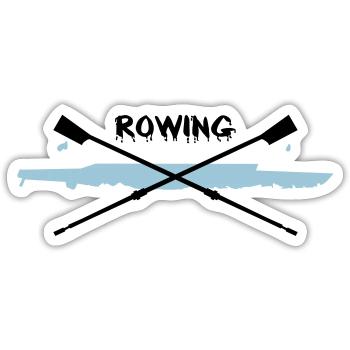 Rowing, Aviron - Sticker taille S (10 x 10 cm) - blanc mat - Devant