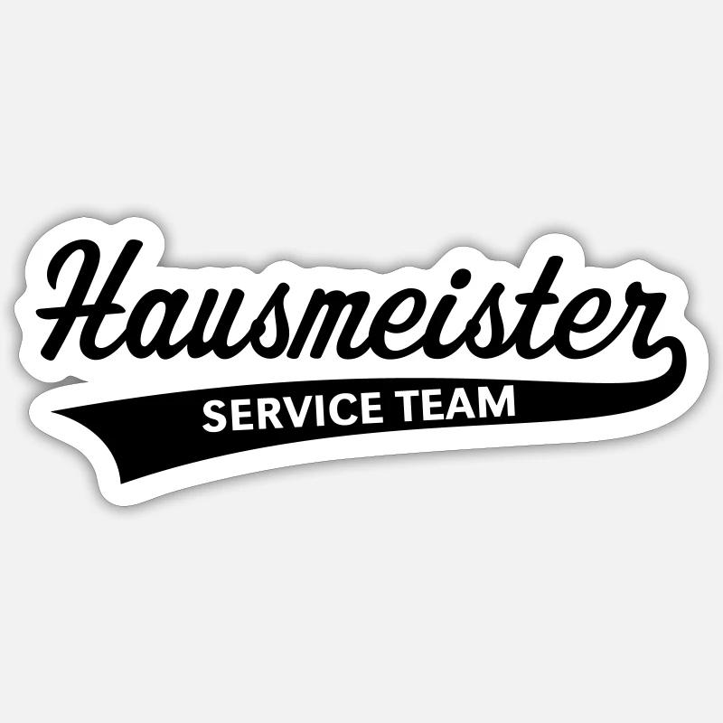 Hausmeister Service Team (Facility Manager, Beruf) - Sticker Größe S (10 x 10 cm) - Mattweiß