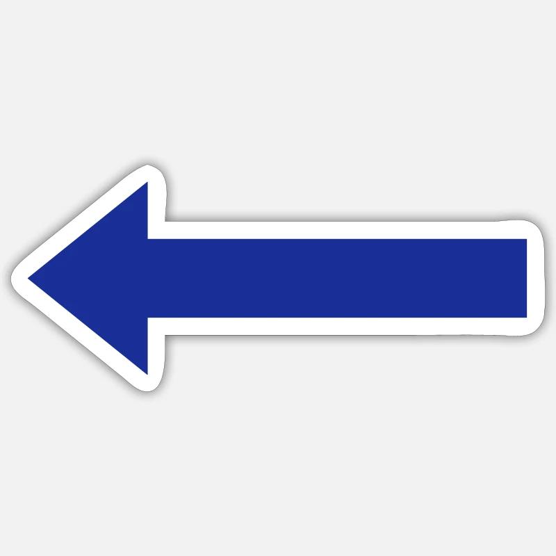 Blue left arrow - Sticker size S (10 x 10 cm) - white matte