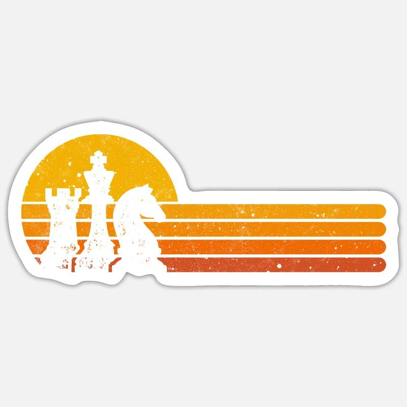 Chess retro chess player gift chess pieces Sticker size S (10 x 10 cm)