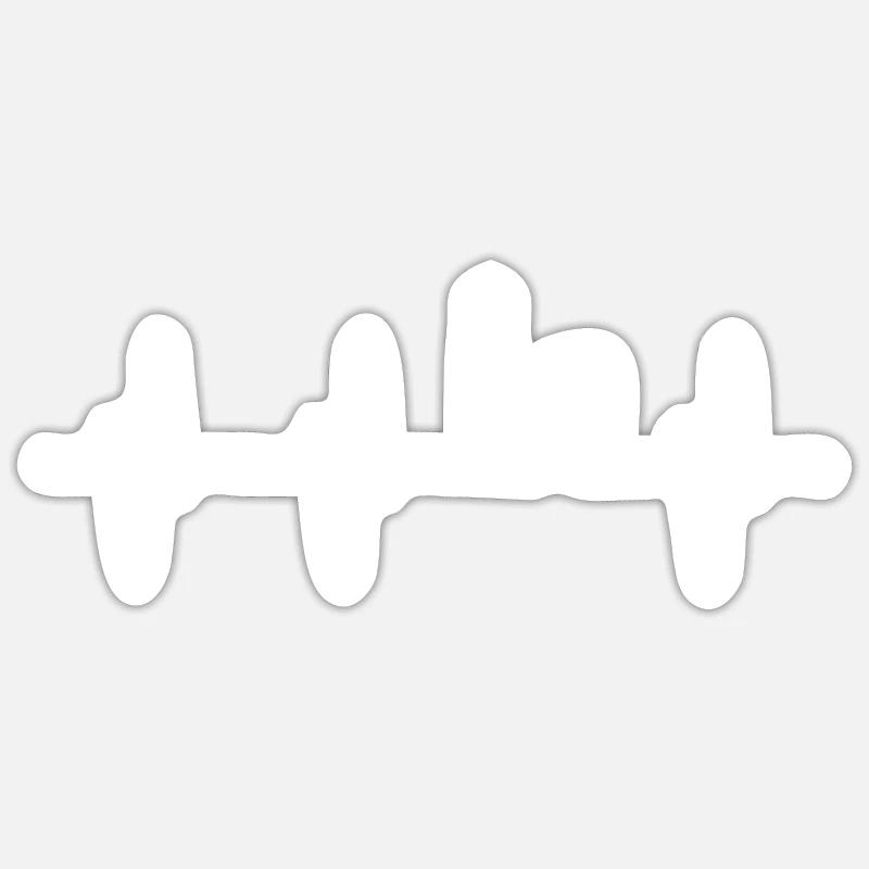BBQ BBQ - Sticker taille S (10 x 10 cm) - blanc mat