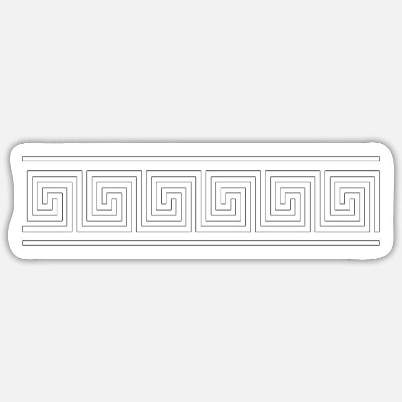bordure grecque blanche - Sticker taille S (10 x 10 cm) - blanc mat