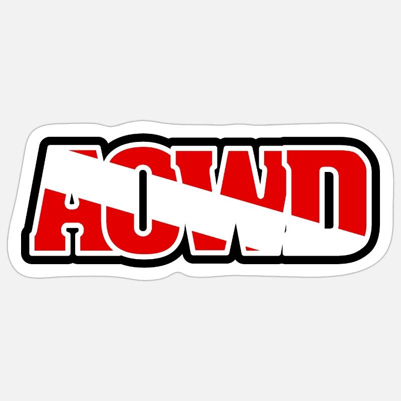AOWD ADVANCED OPEN WATER DIVER TAUCHERFLAGGE - Sticker Größe S (10 x 10 cm) - Mattweiß