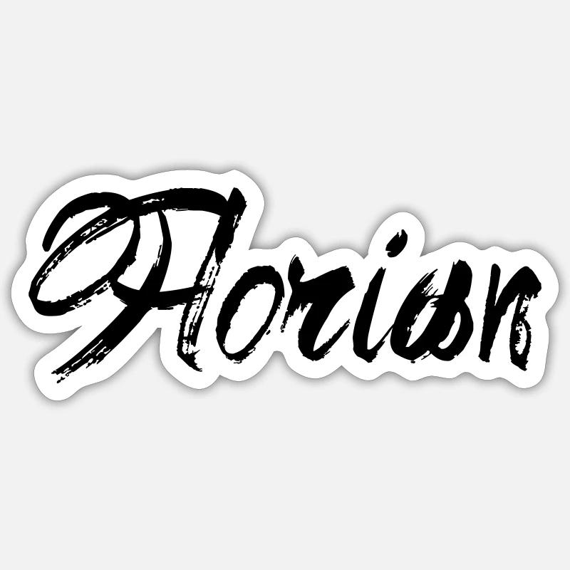 Florian - Sticker taille S (10 x 10 cm) - blanc mat