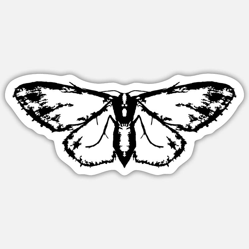 Moth / Butterfly / Moth - Sticker size S (10 x 10 cm) - white matte