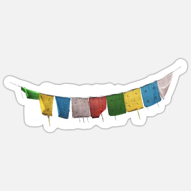 Gebetsfahnen - Sticker Größe S (10 x 10 cm) - Mattweiß