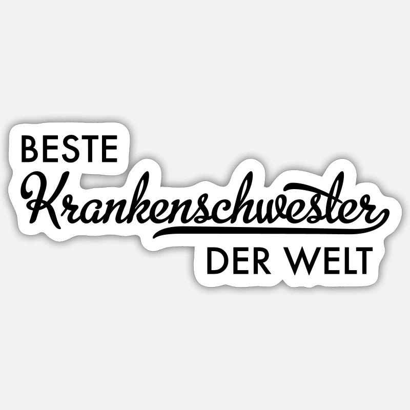 Krankenschwester - Sticker Größe S (10 x 10 cm) - Mattweiß