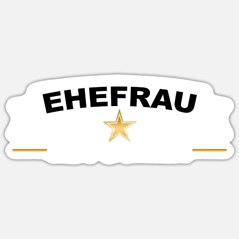 Beste Ehefrau mit Stern - Sticker Größe S (10 x 10 cm) - Mattweiß