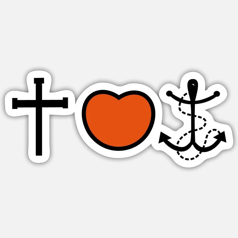 Glaube Liebe Hoffnung - Sticker Größe S (10 x 10 cm) - Mattweiß