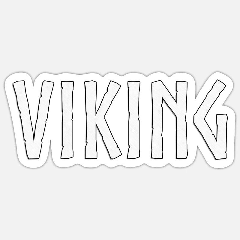 Wikinger - Sticker Größe S (10 x 10 cm) - Mattweiß