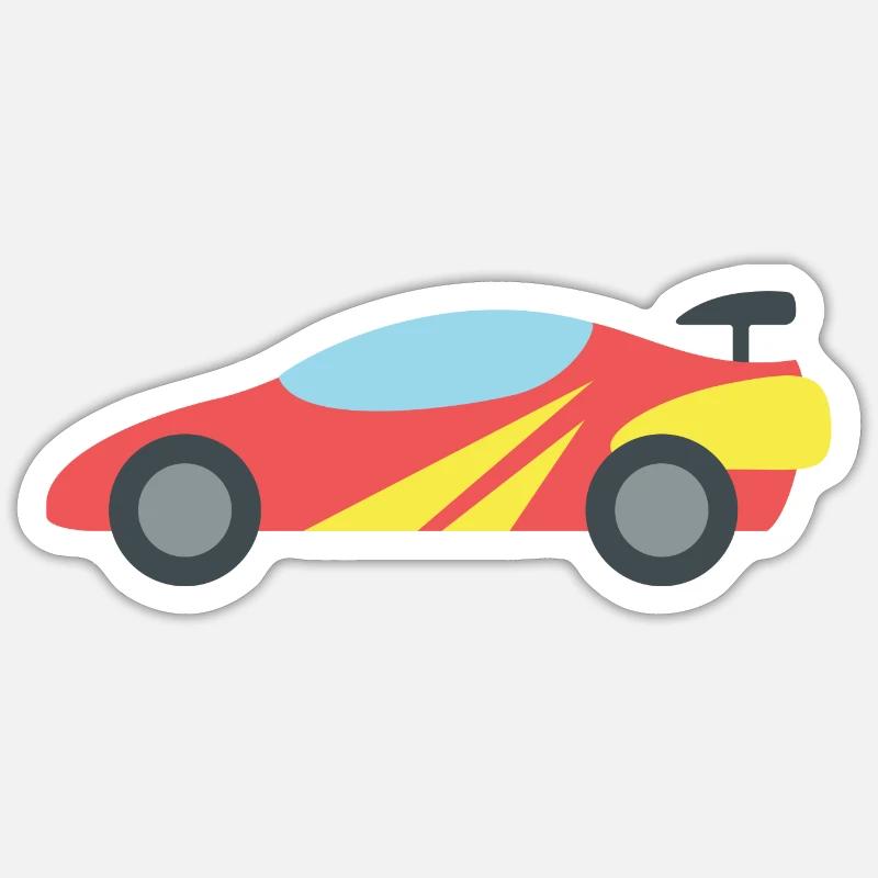 Voiture de course - Sticker taille S (10 x 10 cm) - blanc mat
