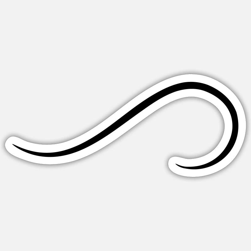 Linea curva elemento arredamento fronzoli - Sticker formato S (10 x 10 cm) - bianco opaco